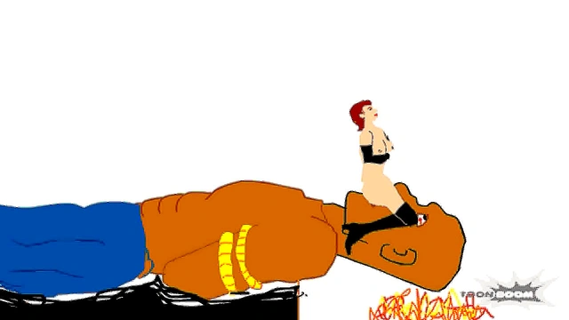 Giant Hentai Titan Facesits Bound Victim in Steamy Cartoon Fantasy