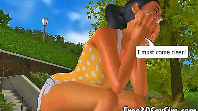 Foxy 3D Babe Sucks Dick and Gets Fucked Outdoor for Hardcore Anime Action