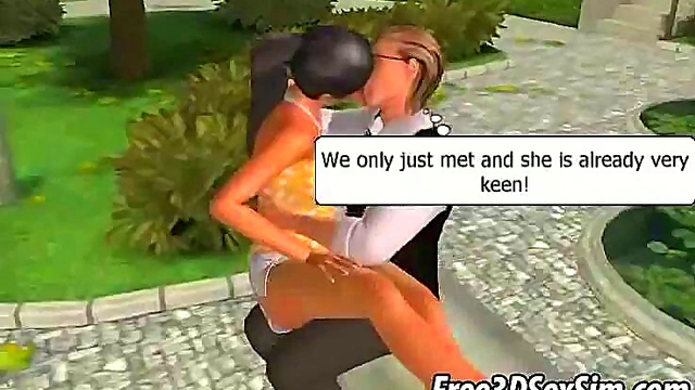 Foxy 3D Babe Sucks Dick and Gets Fucked Outdoor for Hardcore Anime Action