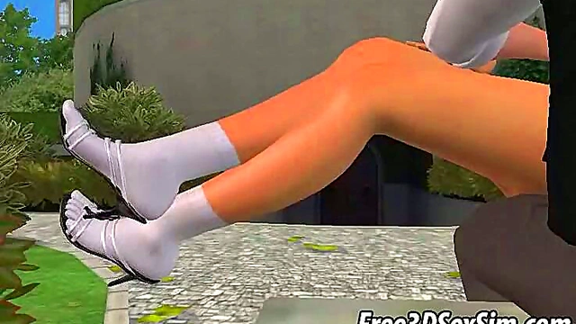 Foxy 3D Babe Sucks Dick and Gets Fucked Outdoor for Hardcore Anime Action