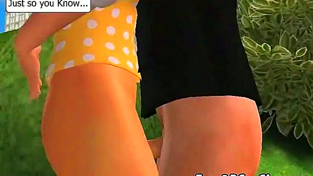 Foxy 3D Babe Sucks Dick and Gets Fucked Outdoor for Hardcore Anime Action