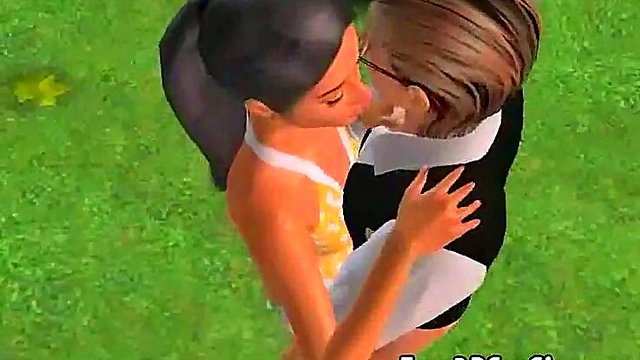 Foxy 3D Babe Sucks Dick and Gets Fucked Outdoor for Hardcore Anime Action