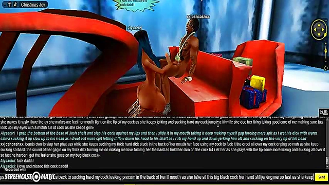 Cute Cici X-Mas Head Bangs in 3D Anime Game Adventure