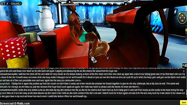 Nymph Gives Seductive Christmas Blowjob In 3D Anime Fantasy