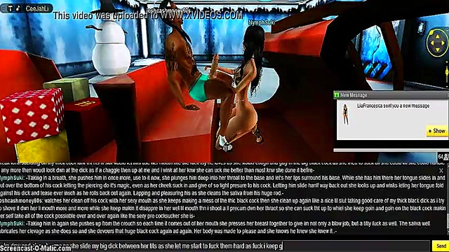 Nymph Gives Seductive Christmas Blowjob In 3D Anime Fantasy