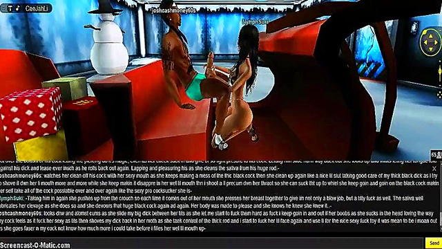 Nymph Gives Seductive Christmas Blowjob In 3D Anime Fantasy