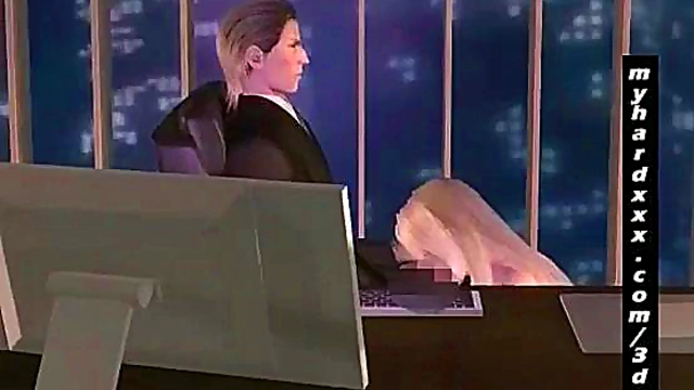 Blonde 3D Hentai Babe Flashes Her Perfect Tits In Anime Action