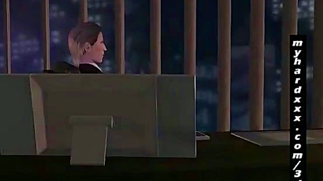 Blonde 3D Hentai Babe Flashes Her Perfect Tits In Anime Action