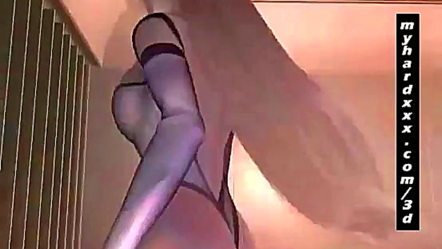 Blonde 3D Hentai Babe Flashes Her Perfect Tits In Anime Action