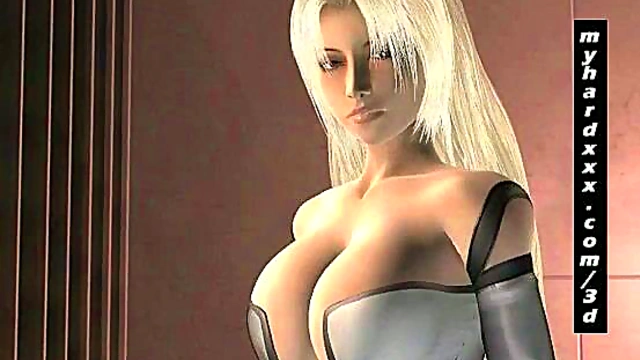 Blonde 3D Hentai Babe Flashes Her Perfect Tits In Anime Action