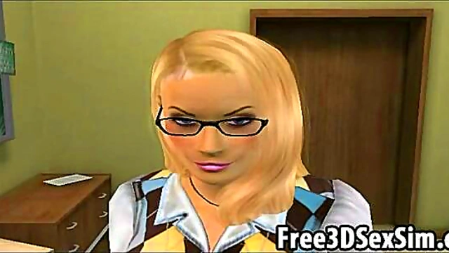 Ebony Student Seduced By Sexy 3D Cartoon Teacher ForSTEAMY Anime Action