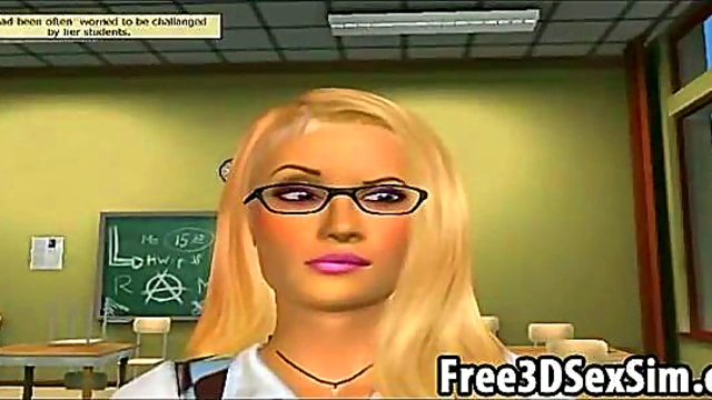 Ebony Student Seduced By Sexy 3D Cartoon Teacher ForSTEAMY Anime Action