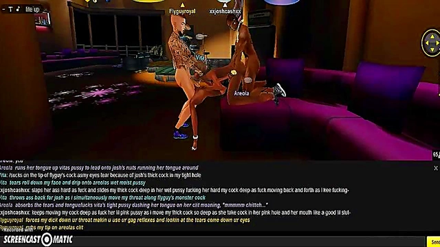 Horny 3D Anime Girls Engage in Wild Orgy Club Room Action