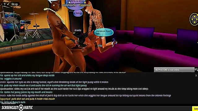 Horny 3D Anime Girls Engage in Wild Orgy Club Room Action