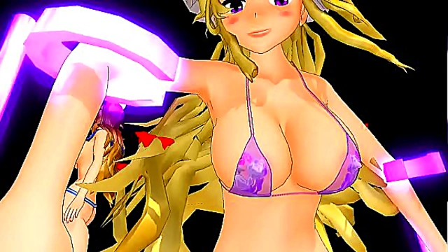 Touhou MMD Anime Boobies Battle With Extreme Full BBA Action