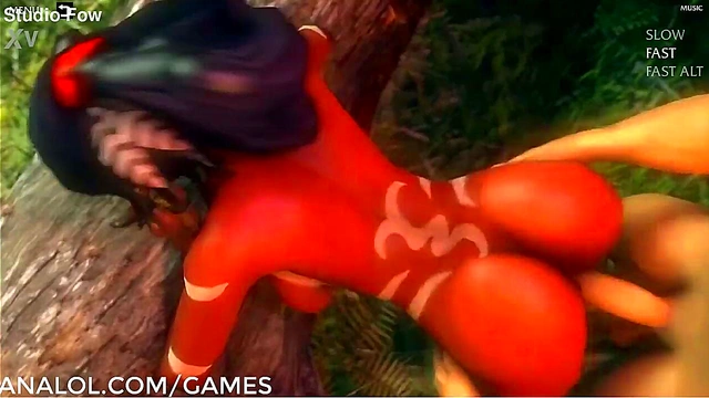 Nidalee from League of Legends Gets Wild in Toon Anal Adventure