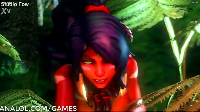 Nidalee from League of Legends Gets Wild in Toon Anal Adventure