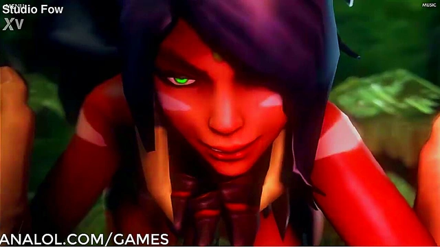 Nidalee from League of Legends Gets Wild in Toon Anal Adventure