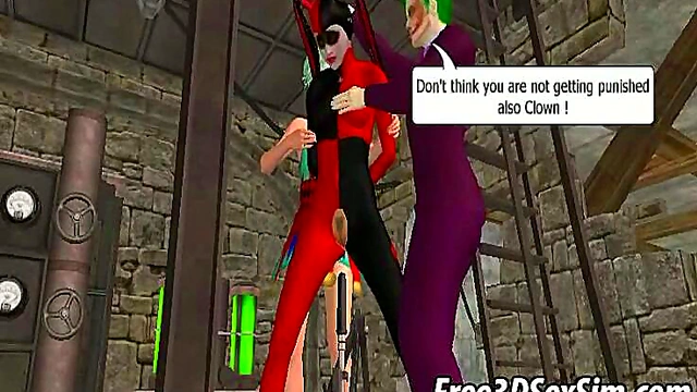 Harley Quinn Toys Her Pussy in Steamy 3D Cartoon Solo Fantasy Scene