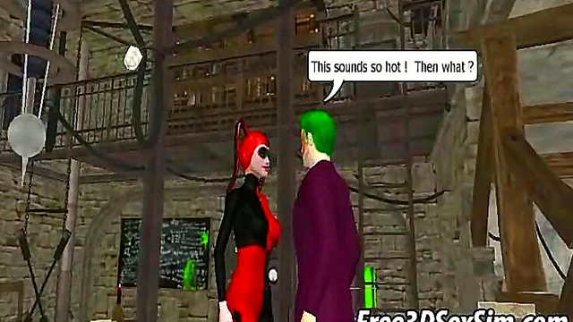 Harley Quinn Toys Her Pussy in Steamy 3D Cartoon Solo Fantasy Scene