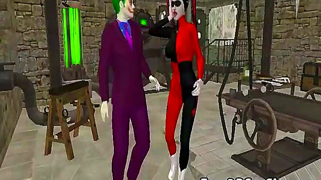 Harley Quinn Toys Her Pussy in Steamy 3D Cartoon Solo Fantasy Scene