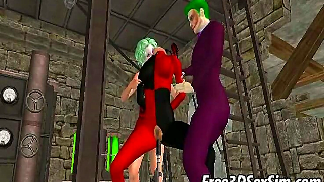 Harley Quinn Toys Her Pussy in Steamy 3D Cartoon Solo Fantasy Scene