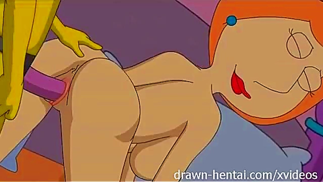Redhead Lois Engages in Steamy Cartoon Threesome with Family Guy Griffin