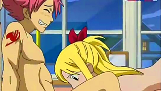 Lucy x Natsu – Fairy Tale Seduction With Big Boobs Blowjob Action