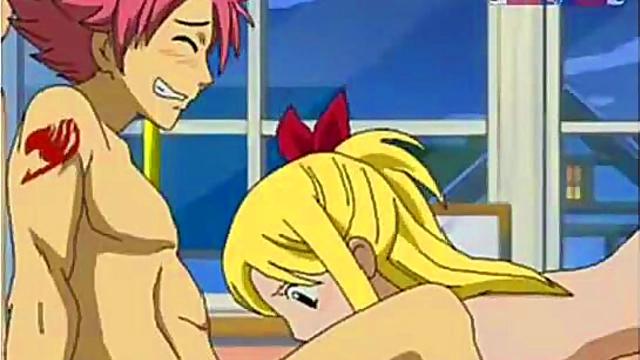 Lucy x Natsu – Fairy Tale Seduction With Big Boobs Blowjob Action