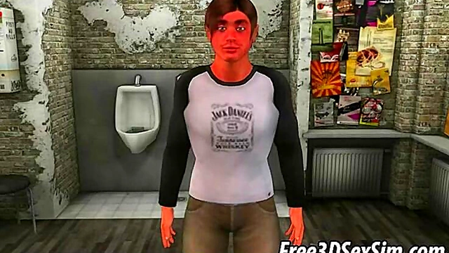 Foxy 3D Brunette Has Fun With Gloryhole Hardcore Action