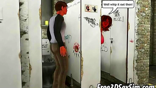 Foxy 3D Brunette Has Fun With Gloryhole Hardcore Action