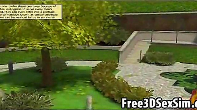 Foxy 3D Cartoon Ebony Babe Sucks & Fucks Group In Park