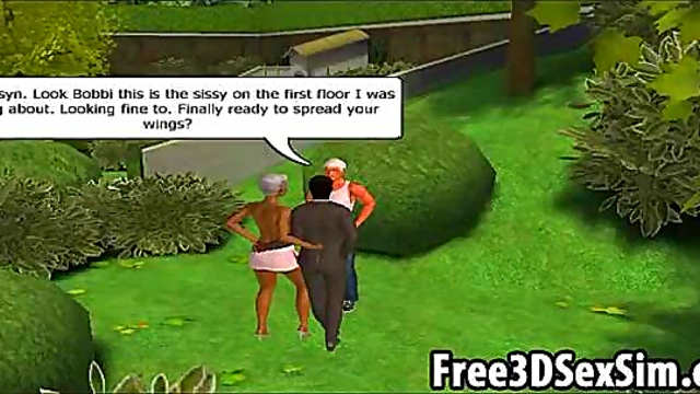 Foxy 3D Cartoon Ebony Babe Sucks & Fucks Group In Park
