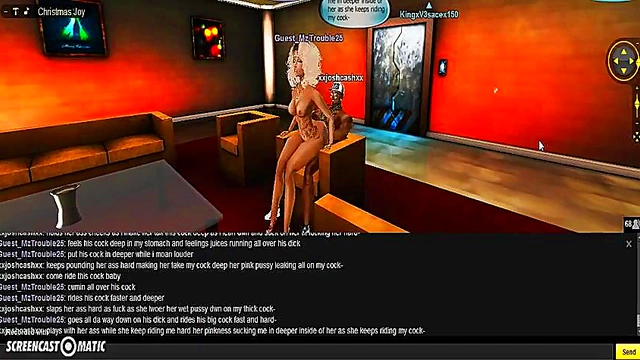 3D Anime Babe Seduces in IMVU Game for Steamy Christmas Fun
