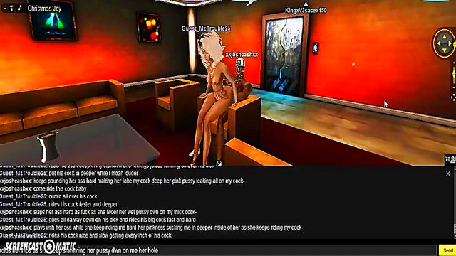 3D Anime Babe Seduces in IMVU Game for Steamy Christmas Fun