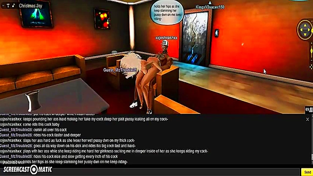 3D Anime Babe Seduces in IMVU Game for Steamy Christmas Fun