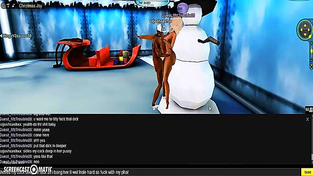 3D Anime Babe Seduces in IMVU Game for Steamy Christmas Fun