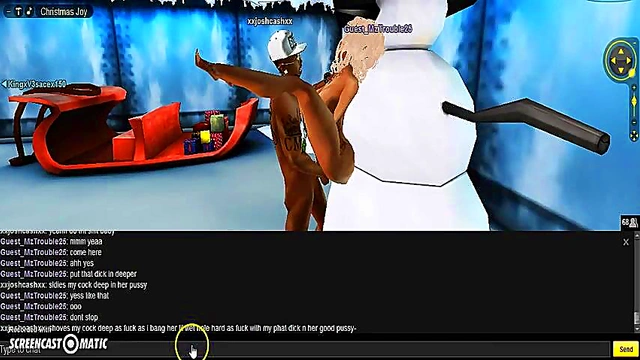 3D Anime Babe Seduces in IMVU Game for Steamy Christmas Fun