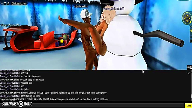 3D Anime Babe Seduces in IMVU Game for Steamy Christmas Fun