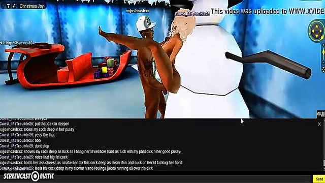 3D Anime Babe Seduces in IMVU Game for Steamy Christmas Fun