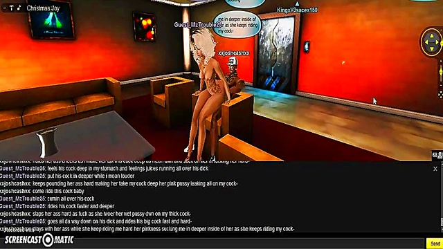 3D Anime Babe Seduces in IMVU Game for Steamy Christmas Fun