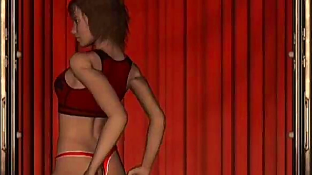 Sexy 3D Anime Babe Strips Dirty in Hardcore Club for Blowjob Fun