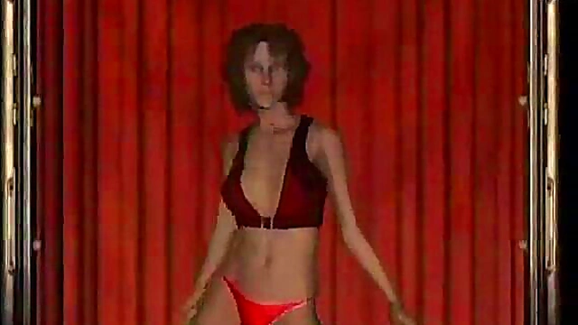 Big-Titted 3D Anime Stripper Teases in Pink Lingerie for Hardcore Blowjob Feast