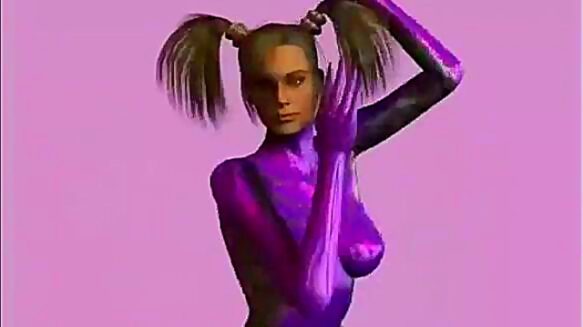 Cute 3D Animated Stripper in Pink Panties Gives Blowjob & Hardcore Anime Action