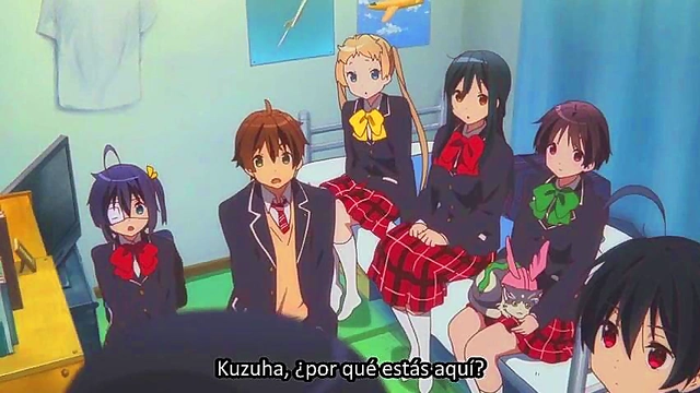 Romantic Chuunibyou Anime Couple Engage in Passionate Love Scene