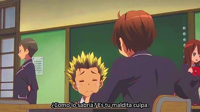 Romantic Chuunibyou Anime Couple Engage in Passionate Love Scene