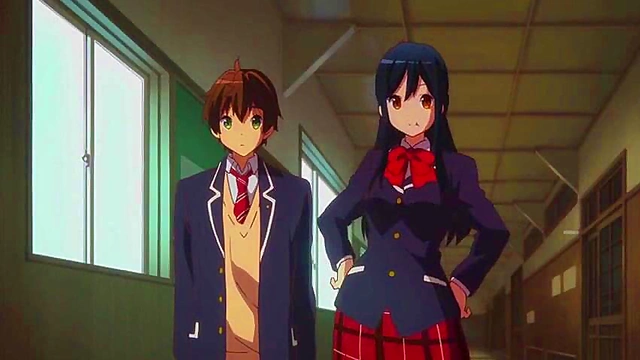 Romantic Chuunibyou Anime Couple Engage in Passionate Love Scene