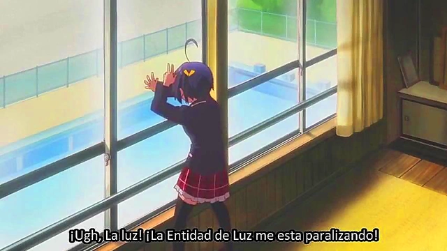 Romantic Chuunibyou Anime Couple Engage in Passionate Love Scene