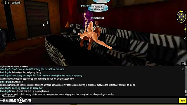 3D Anime Girl Seduces in Bedroom for Intense IMVU Game Porn Session