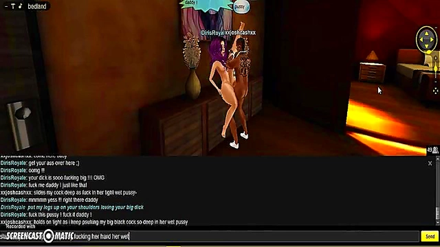 3D Anime Girl Seduces in Bedroom for Intense IMVU Game Porn Session